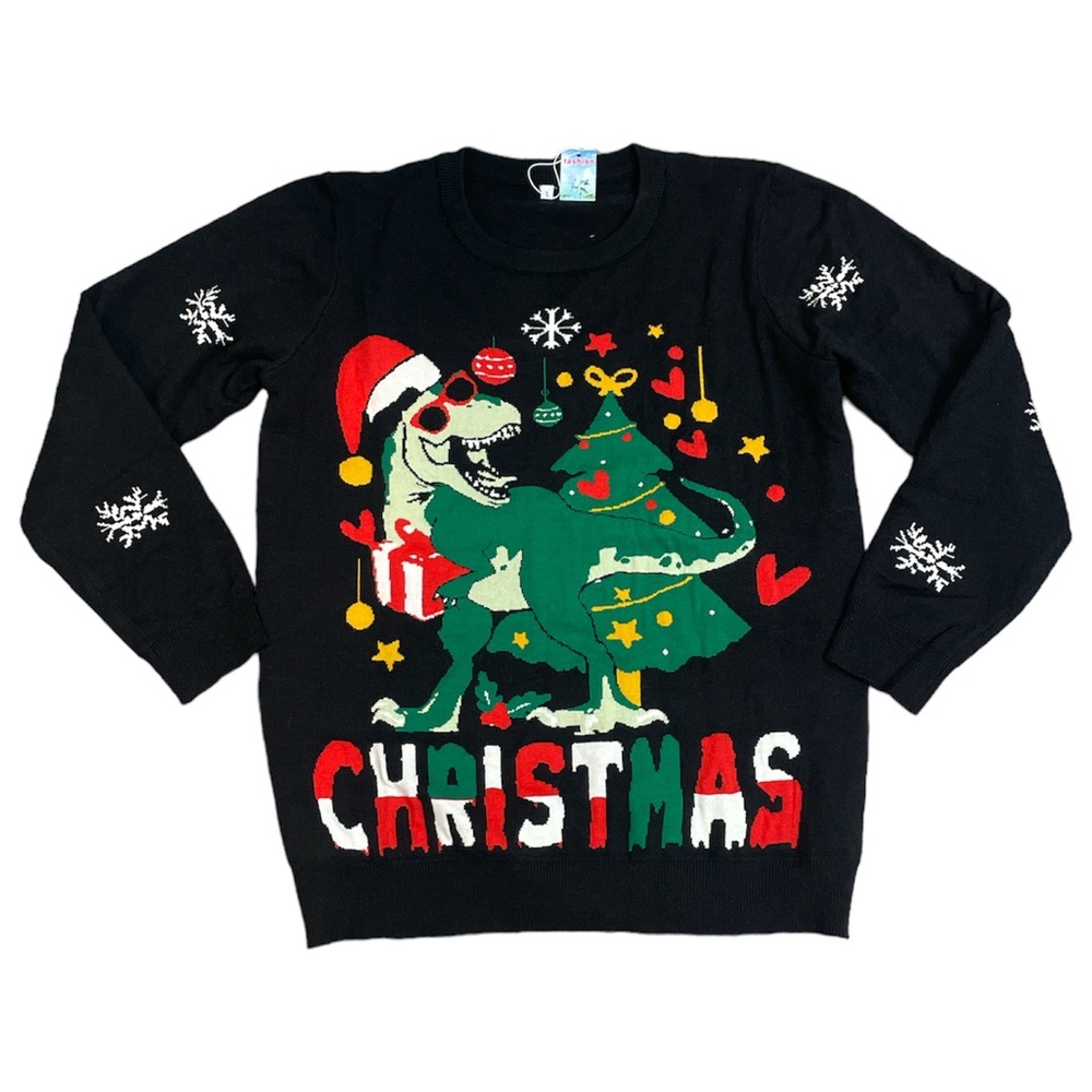 NWOT T-Rex Fun Ugly Christmas Sweater Size Large Unisex Holiday